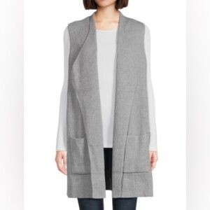 SPLENDID- Juliet ribbed open front long vest sweater